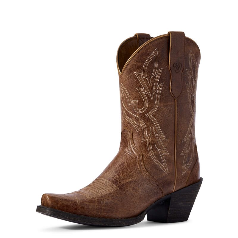 Ariat Western: Round Up Bella Botas Western Mujer - Marrones Oscuro (VBZCG2136)